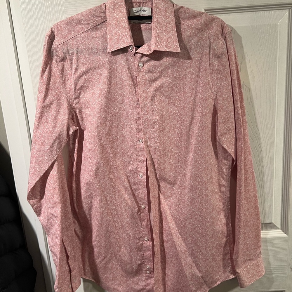 Calvin Klein Men's Light Pink Button Down Shirt